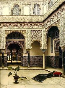 Fountain in a Moorish Courtyard by Tomas Aceves