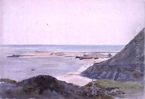 A coast scene with a harbour by John Absolon