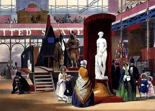 View of 'The Greek Slave' by Hiram Power (1805-73) a sculpture in the United States section of the Great Exhibition of 1851, from Dickinson's Comprehensive Pictures - view 1