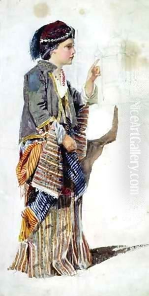 Figure of a girl in Turkish costume - view 1