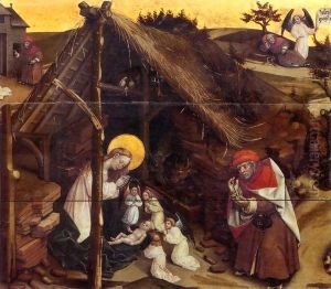 Nativity (detail of Life of Saint Joseph) by Robert Campin