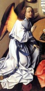 Annunciation Triptych, central panel, detail 2 by Robert Campin