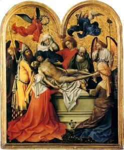 Triptych with the Entombment of Christ, central panel by Robert Campin