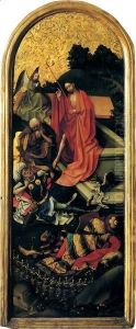 Triptych with the Entombment of Christ, right wing by Robert Campin