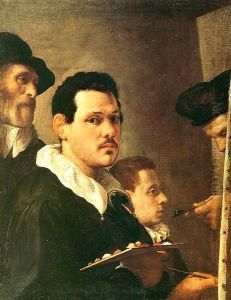 Self Portrait with Other Male Figures by Annibale Carracci