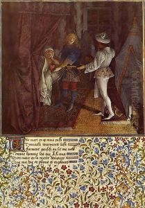 Miniature from Le Livre du coeur d amour epris by King Rene I of Anjou by Barthelemy d' Eyck