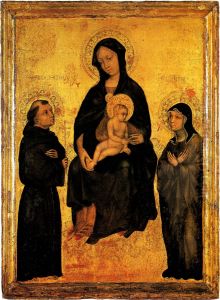 Madonna in Gloria between Saint Francis and Santa Chiara by Gentile Da Fabriano