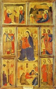 Virgin and Child Enthroned by Giovanni Da Milano