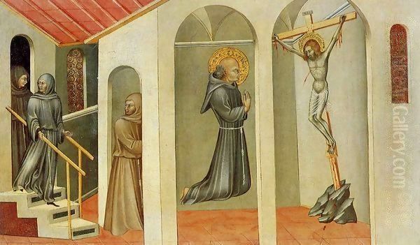 Franciscan Saint Levitating before the Crucifix - view 1