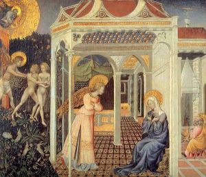 Annunciation and the Expulsion from the Paradise by Giovanni di Paolo