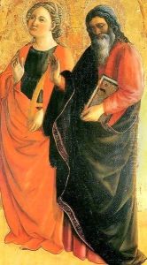 St Catherine of Alexandria and Evangelist by Fra Filippo Lippi