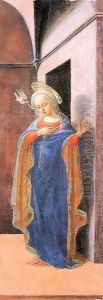 Annunciation, right wing by Fra Filippo Lippi