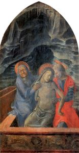 Dead Christ Supported by Mary and St John the Evangelist by Fra Filippo Lippi
