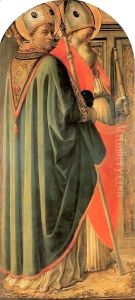 Four Doctors Triptych St Augustine and St Ambrose by Fra Filippo Lippi