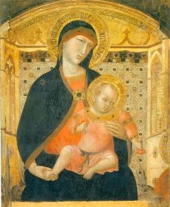 Madonna and Child with Cherries by Ambrogio Lorenzetti