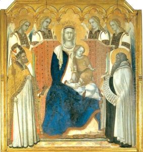 Carmine Altarpiece Madonna and Child Enthroned by Pietro Lorenzetti