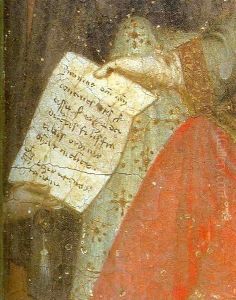 Carmine Altarpiece Pope John XXII Approving the Carmelite Rule detail 2