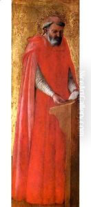 Pisa polyptych St Jerome by Masaccio (Tommaso di Giovanni)
