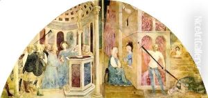 Saint Catherine and the Emperor Maxentius by Tommaso Masolino (da Panicale)