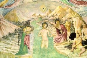 Baptism of Christ, detail by Tommaso Masolino (da Panicale)