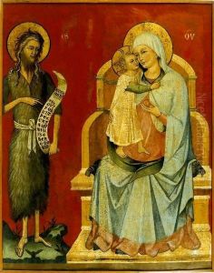 Madonna with Child and Saint Joh the Baptist by Menegello di Giovanni de Canali
