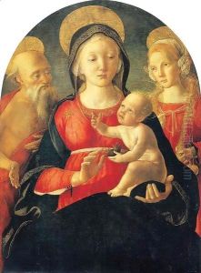 Madonna and Child with Saint Jerome and a Female Saint by Pietro di Francesco degli Orioli