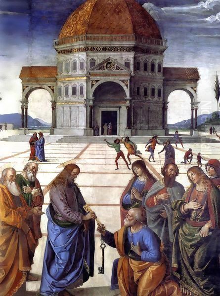 Delivery of the Keys to Saint Peter, detail by Pietro Vannucci Perugino