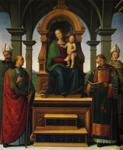 Virgin and Child Enthroned with Saints by Pietro Vannucci Perugino