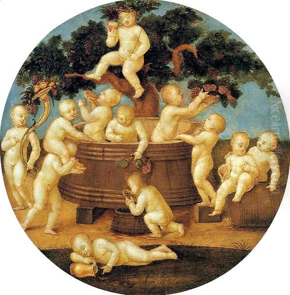 Putti with a Wine Press - view 1