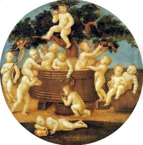 Putti with a Wine Press by Pietro Vannucci Perugino