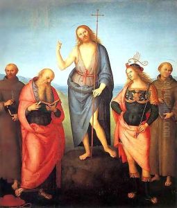 Saint John the Baptist with Saint Francis of Assisi, Saint Jerome, Saint Sebastian and Saint Anthony by Pietro Vannucci Perugino