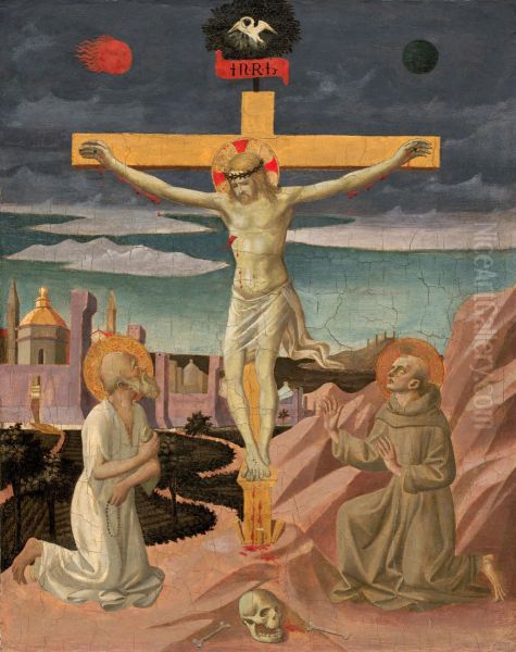 Christ on the Cross, Adored by Saint Jerome and Saint Francis - view 1