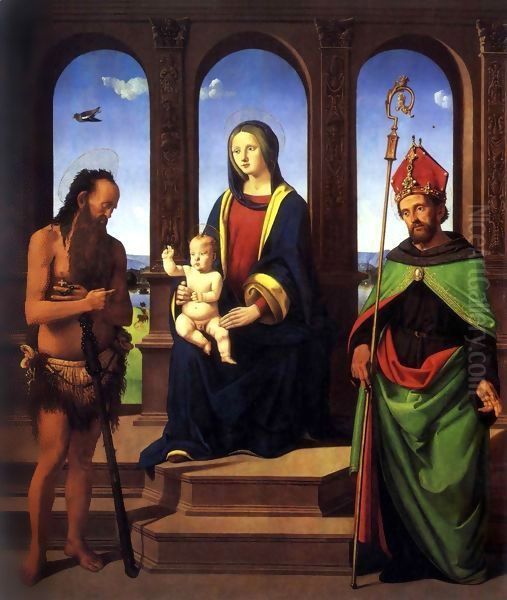 Madonna and Child with Saints Onofrius and Augustine - view 1