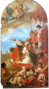 Pope Gregory the Great before Virgin