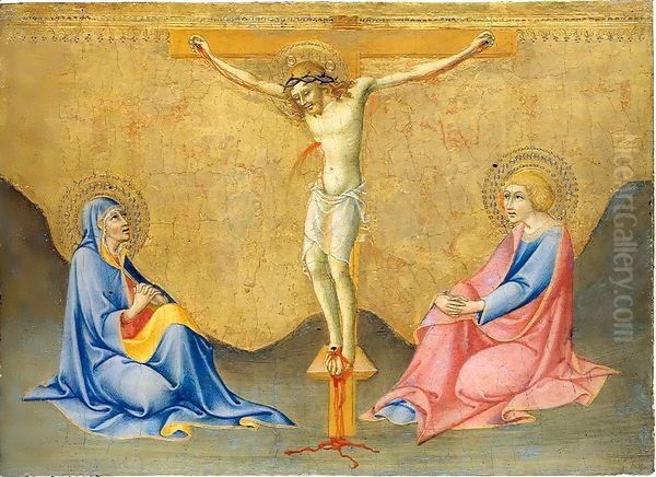Christ on the Cross between Mourning Virgin and Saint John - view 1