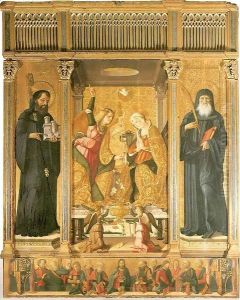 Annunciation and Saints by Scacco Cristoforo