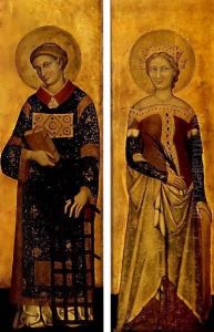 Saint Stephen and Saint Catherine of Alexandria by Konrad von Soest