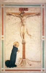 Crucifixion with St Dominic (Cell 17) by Angelico Fra