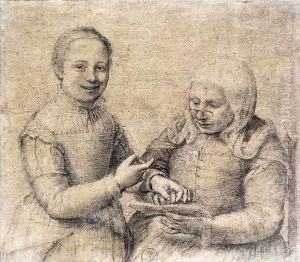 Old Woman Studying the Alphabet with a Laughing Girl by Sofonisba Anguissola