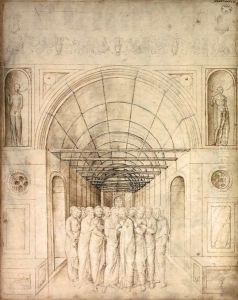 The Twelve Apostles in a Barrel Vaulted Passage by Jacopo Bellini
