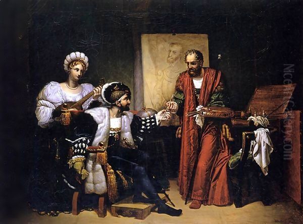 Charles V Picking up Titian's Paintbrush - view 1