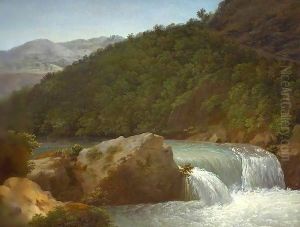 View of the Cascade of the Gorge near Allevard