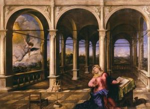 Annunciation by Paris Bordone