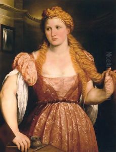 Young Woman at Her Toilet by Paris Bordone