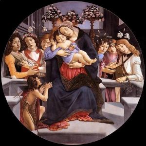 Virgin and Child with Six Angels and the Baptist by Sandro Botticelli
