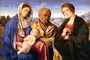 The Holy Family with a Female Saint by Vincenzo di Biagio Catena
