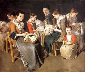 Women Working on Pillow Lace (The Sewing School) by Giacomo Ceruti (Il Pitocchetto)