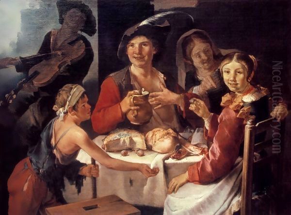 Peasant Repast with a Young Beggar - view 1