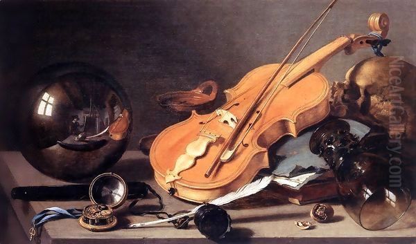 Vanitas with Violin and Glass Ball - view 1