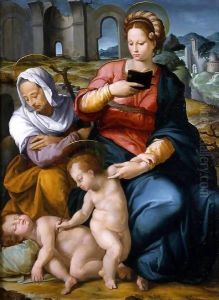 Virgin and Child with St Elizabeth and the Infant Baptist by Jacopino del Conte